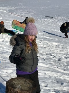 Sledding fun.