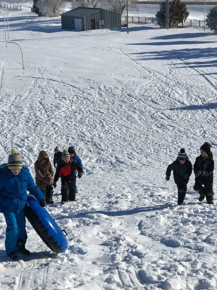 Second grade students that completed the December Wildfire Bookworm requirements enjoyed an afternoon of sledding! 