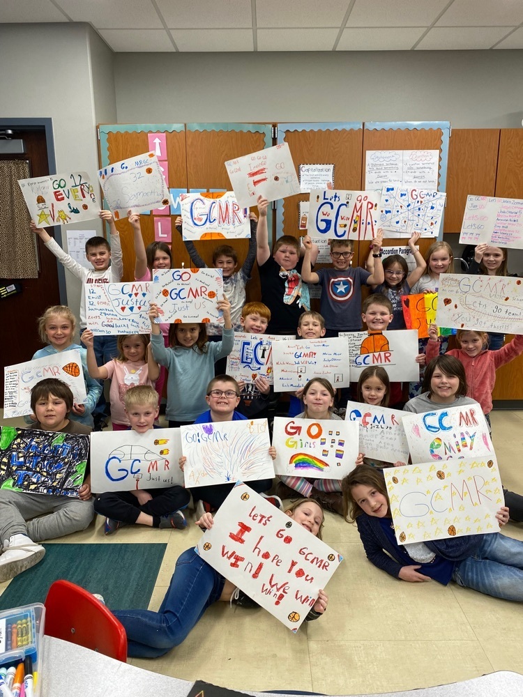 The 2nd grade wishes the GCMR girls basketball team good luck in tonight’s regional championship game! 