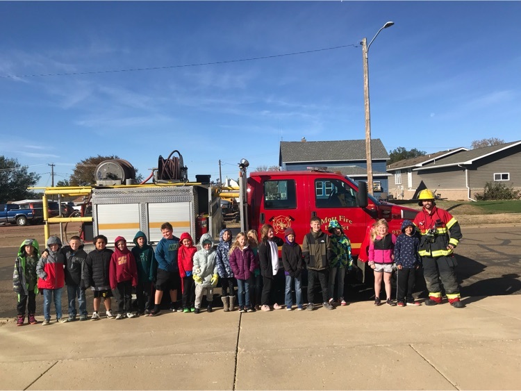 3rd grade with fireman Logan Haberstroh